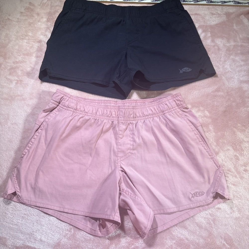 AFTCO Lot Of Two Women's Sz XS Pull On Shorts. Pink And Black